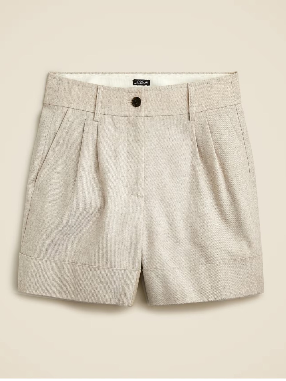 NWT J Crew Remi short in stretch linen blend Size 4 Flax Ivory